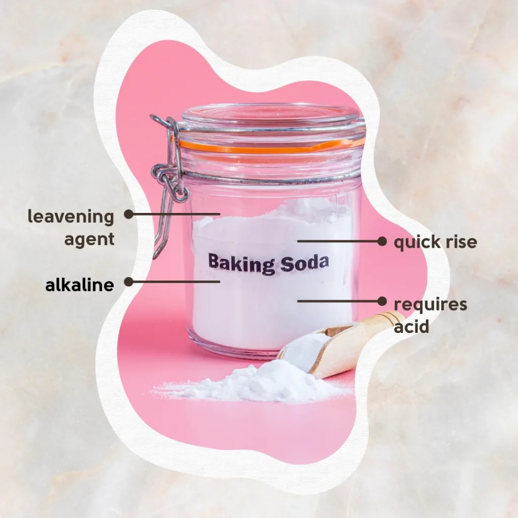 baking soda in a jar with a wooden server
