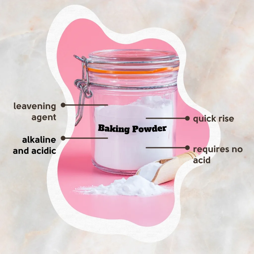 baking powder in a jar with a wooden server