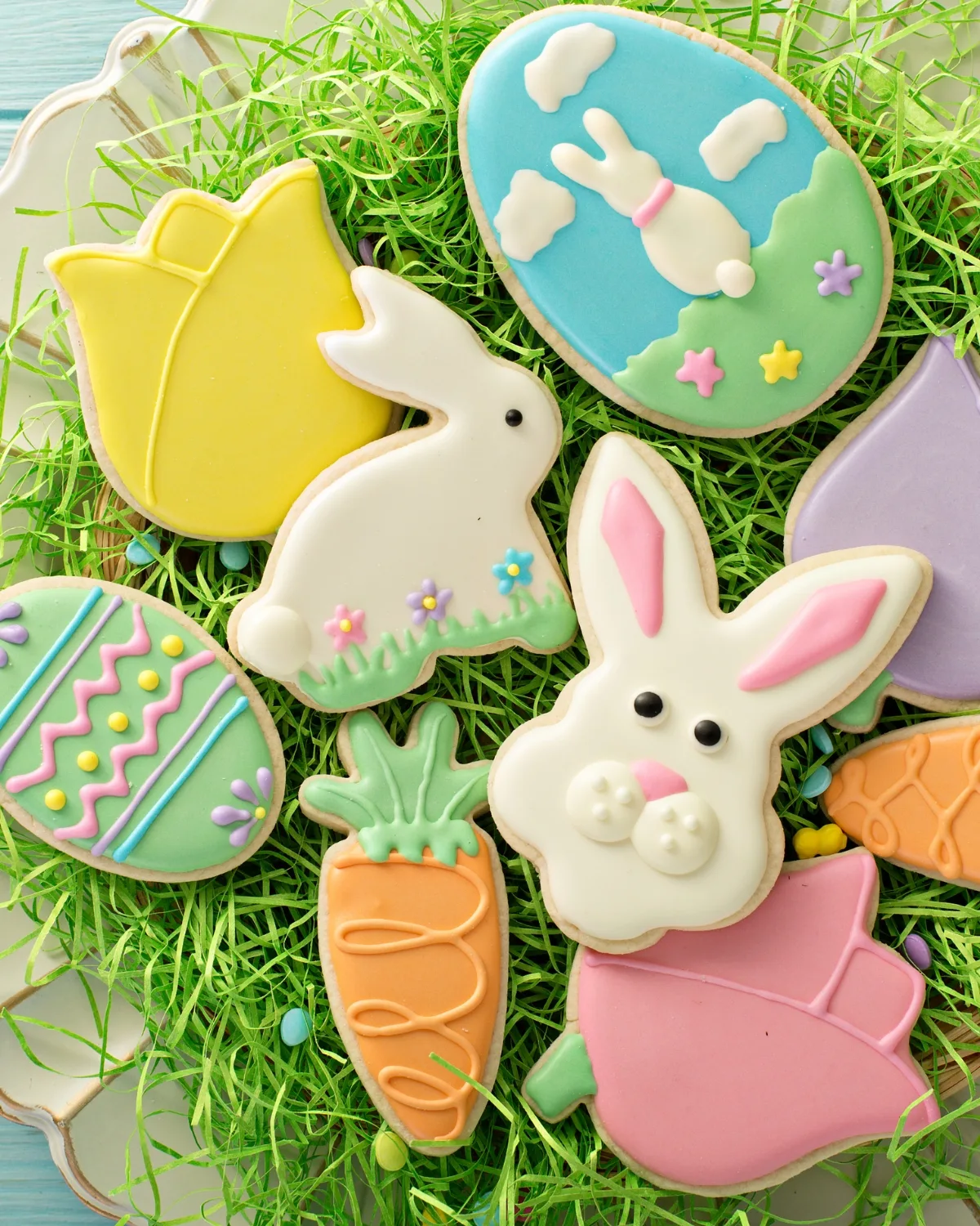 april cookie holidays - image of frosted easter themed cookies